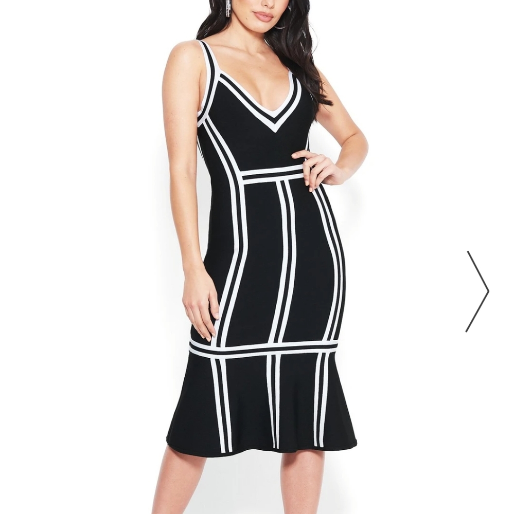 BEBE black/white bodycon Dress